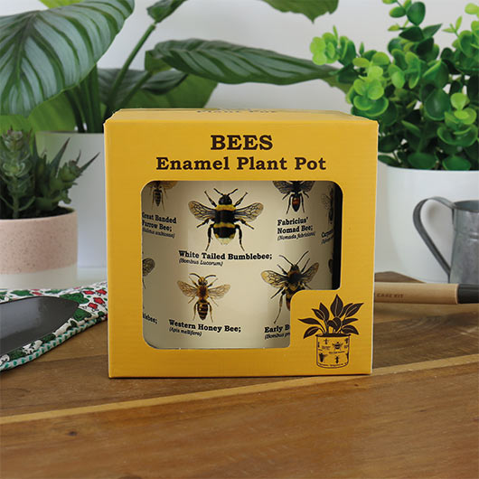 bees in my plant pot Bee Enamel Plant Pot